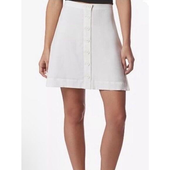 Avec Les Filles Button Down White Rayon Skirt size 6 - Picture 1 of 4